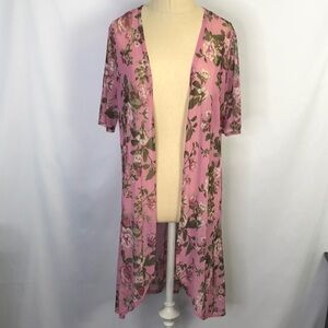 Doble Take Women Short Sleeve  Coverup Mesh Floral Size M